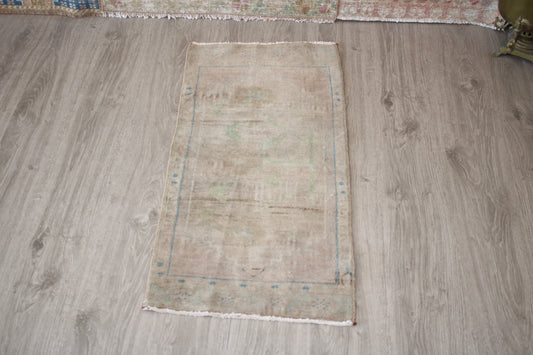 1x3 Muted Door Mat, Turkish Door Mat, Handmade Rug, Oriental Rug, Kitchen Rug, Bedroom Rug, Washable Rug, Living Room Rug, Small Area Rug