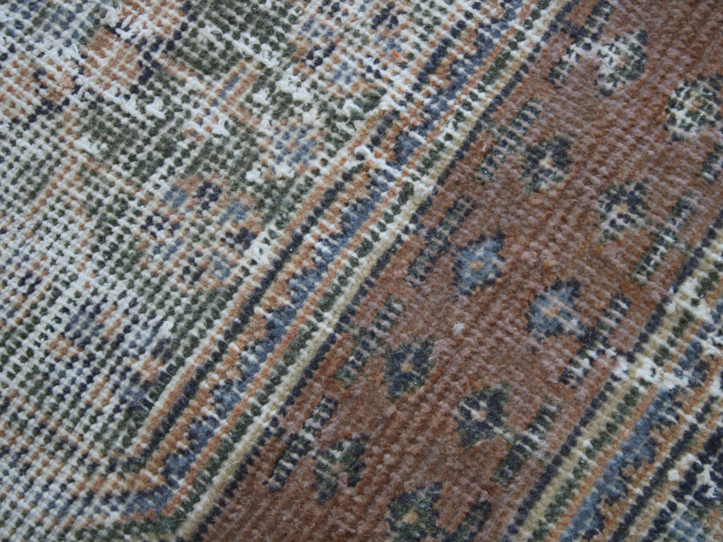 3x11 Vintage Brown Beige Oriental Runner Rug – Handmade Turkish Wool Hallway Runner Rug | Distressed Anatolian Carpet