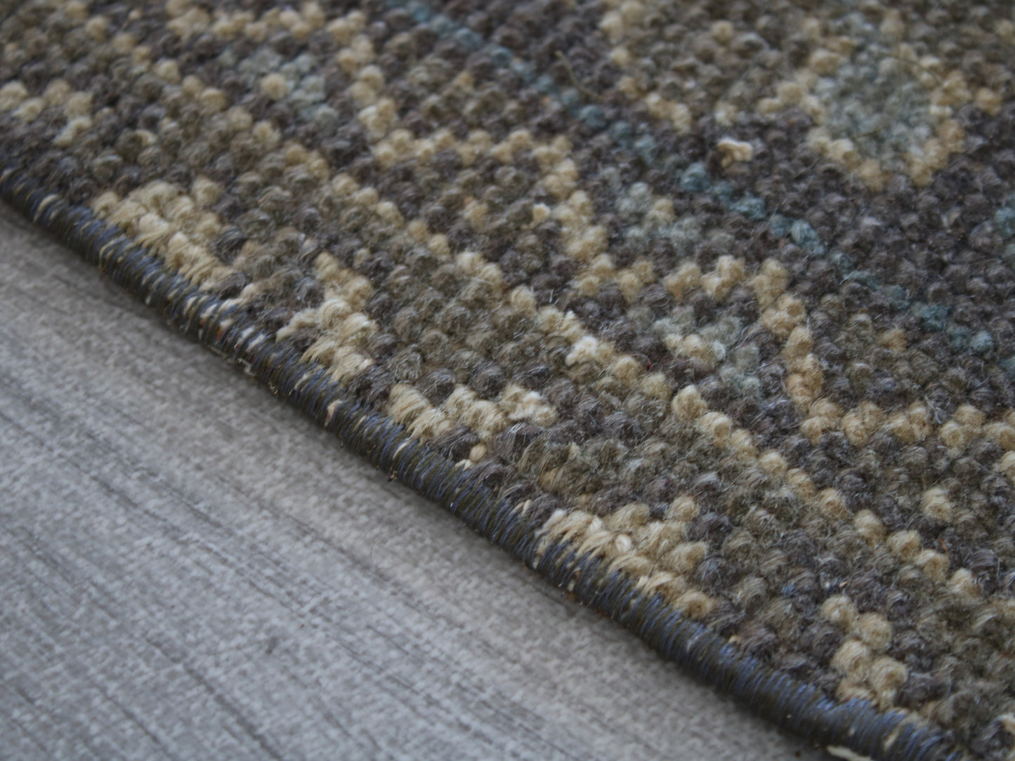 1x11 Gray Beige Patchwork Oriental Vintage Handmade Runner Rug | Turkish Wool Hallway Runner