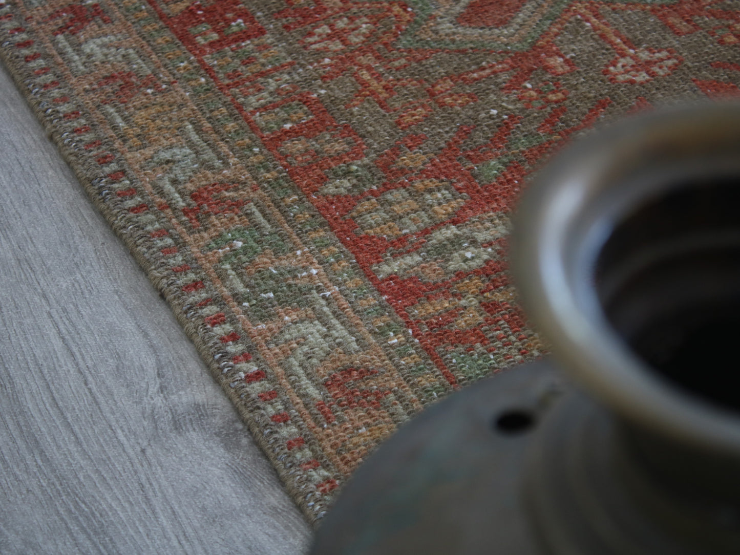 2x11 Red Beige Persian Oriental Handmade Vintage Runner Rug | Turkish Wool Hallway Runner