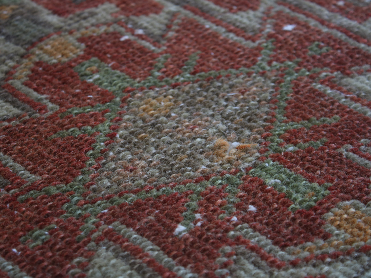2x11 Red Beige Persian Oriental Handmade Vintage Runner Rug | Turkish Wool Hallway Runner