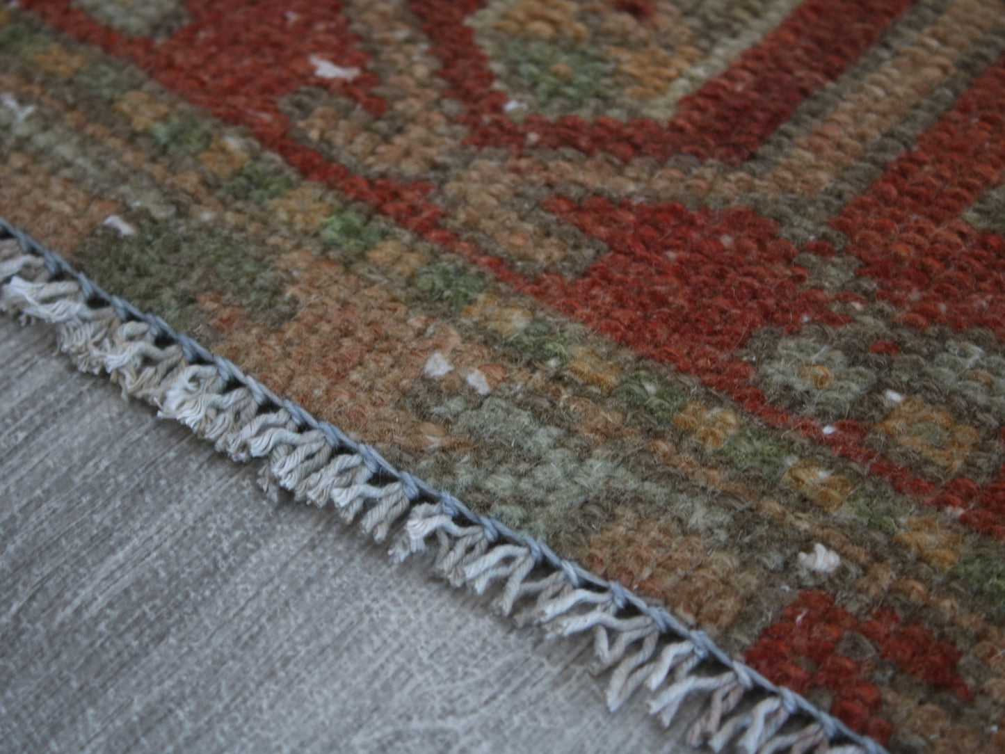 2x11 Red Beige Persian Oriental Handmade Vintage Runner Rug | Turkish Wool Hallway Runner