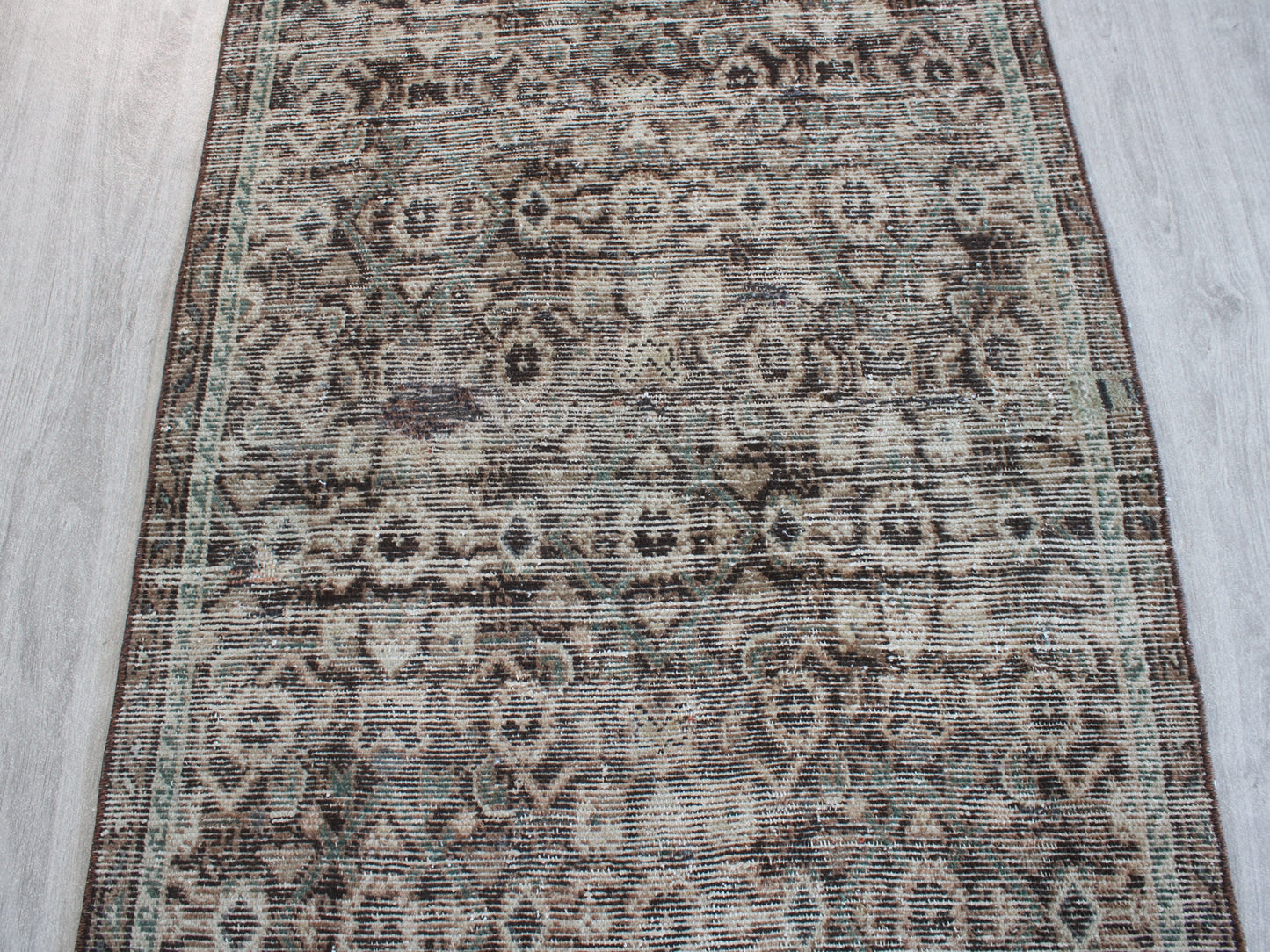 Brown Gray Vintage Area Runner Rug