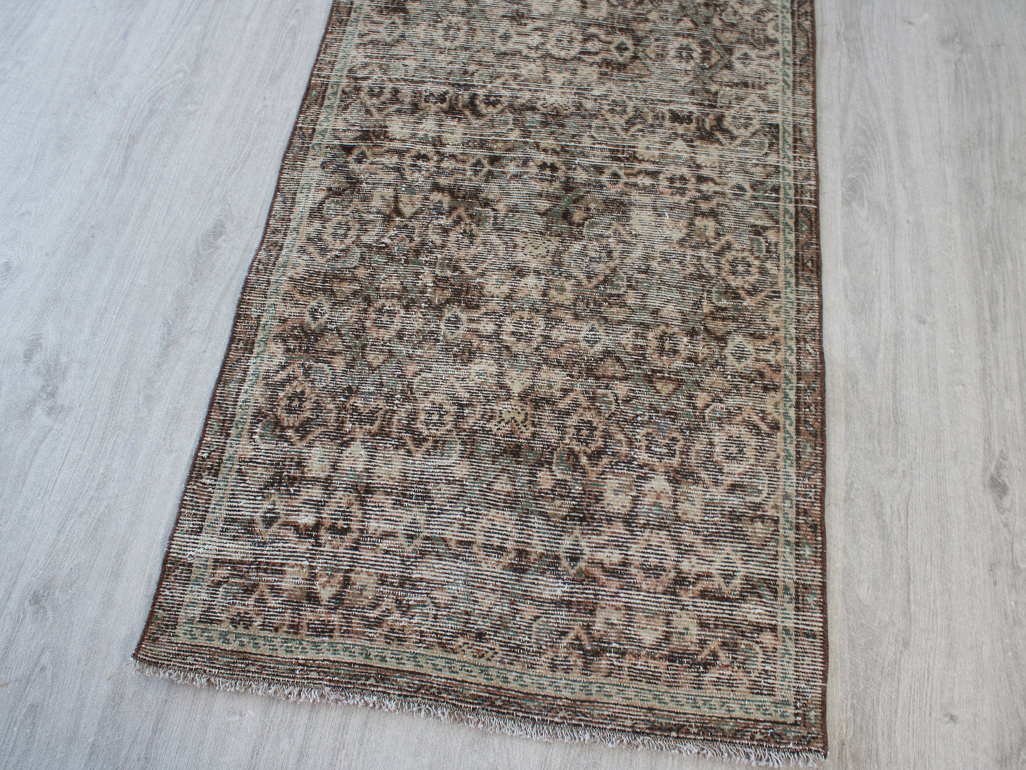 Brown Gray Vintage Area Runner Rug