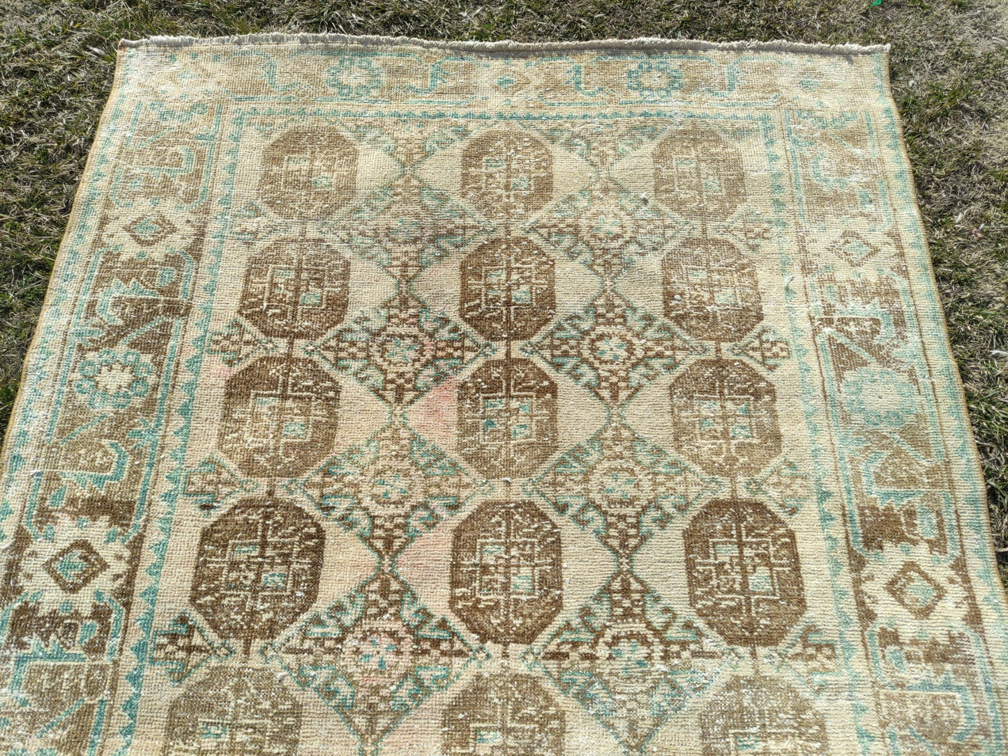 4x7 Natural Rug, Turkısh Area Rug, Boho Rug, Muted Area Rug, 4x7 Oushak Rug, 4x7 Handmade rug, 4x7 Vintage Area Rug, Oriental rug, Entry Rug