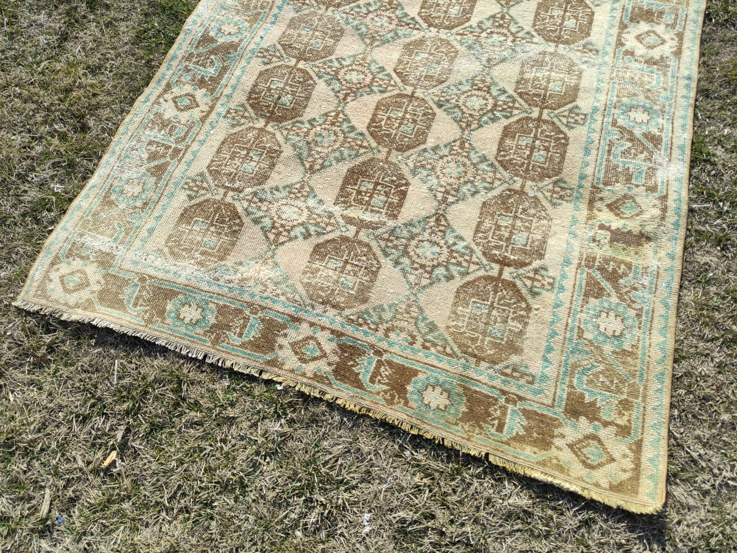 4x7 Natural Rug, Turkısh Area Rug, Boho Rug, Muted Area Rug, 4x7 Oushak Rug, 4x7 Handmade rug, 4x7 Vintage Area Rug, Oriental rug, Entry Rug
