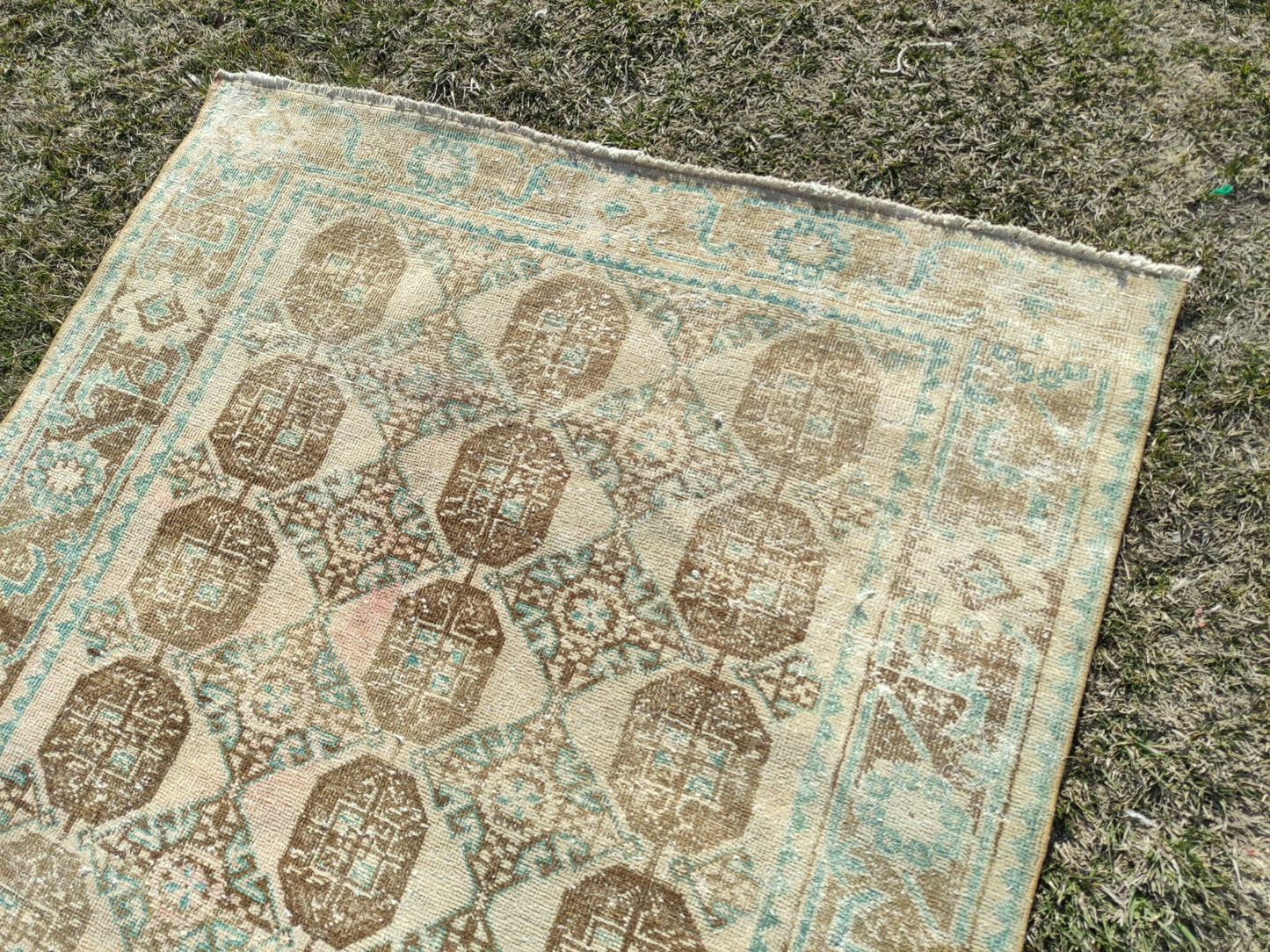 4x7 Natural Rug, Turkısh Area Rug, Boho Rug, Muted Area Rug, 4x7 Oushak Rug, 4x7 Handmade rug, 4x7 Vintage Area Rug, Oriental rug, Entry Rug