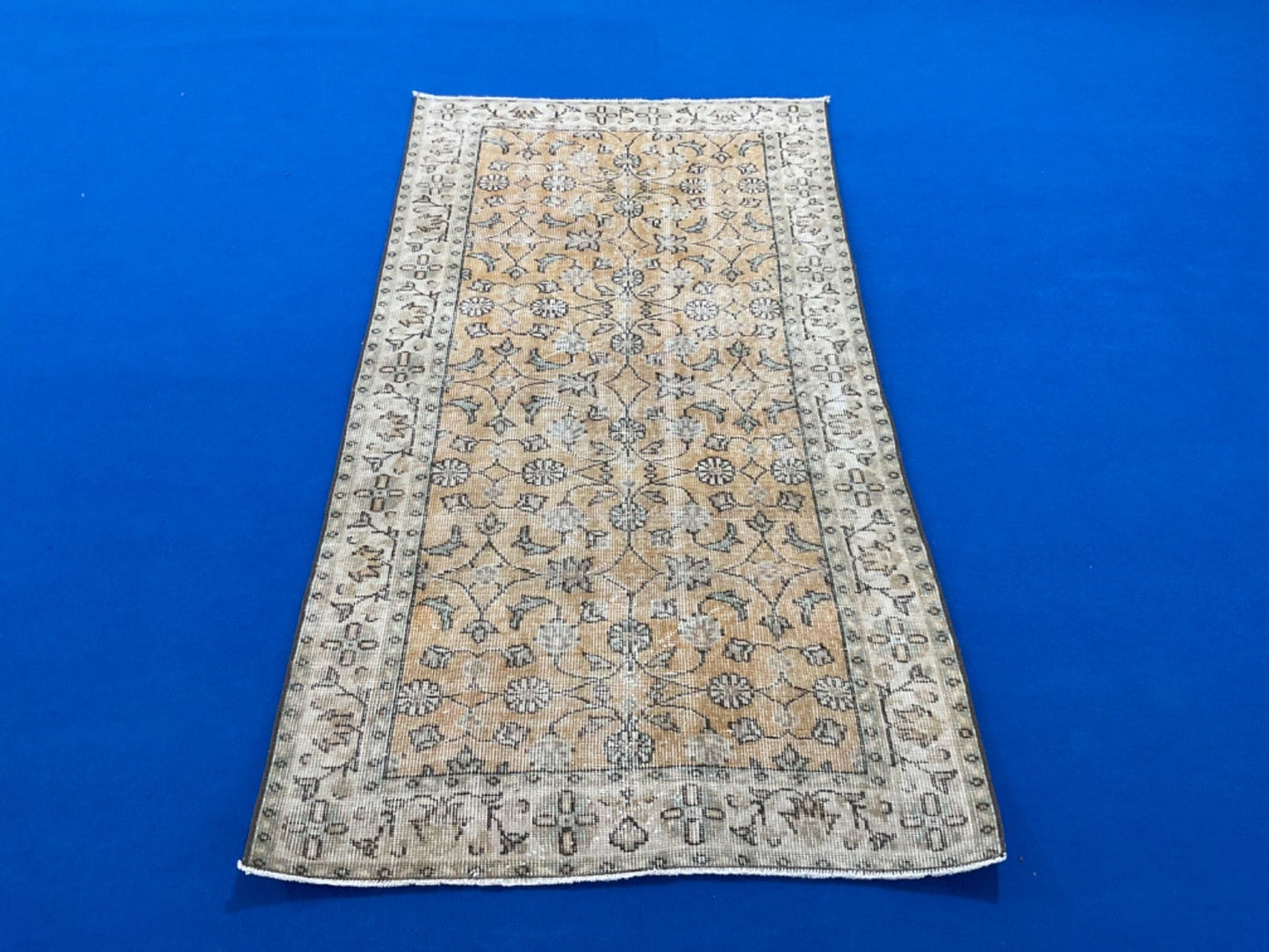 3x6 Yellow Accent Rug ,Handamde Rug, 3x6 Home Decor Rug, Turkish Accent Rug, 3x6 Oushak Accent Rug, Knotted Rug, 3x6 Bohemian Decor, 3x6 Rug