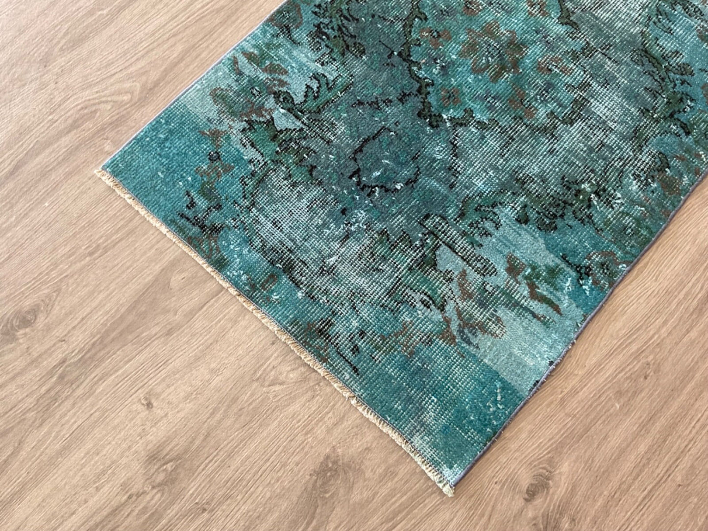 2x4 Blue Overdyed Rug, Door Mat Rug, Small Area Rug, Handmade Rug, Oriental Rug, Nomadic Rug, Wool Rug, Antique Rug, Turkish Door Mat, 2x4
