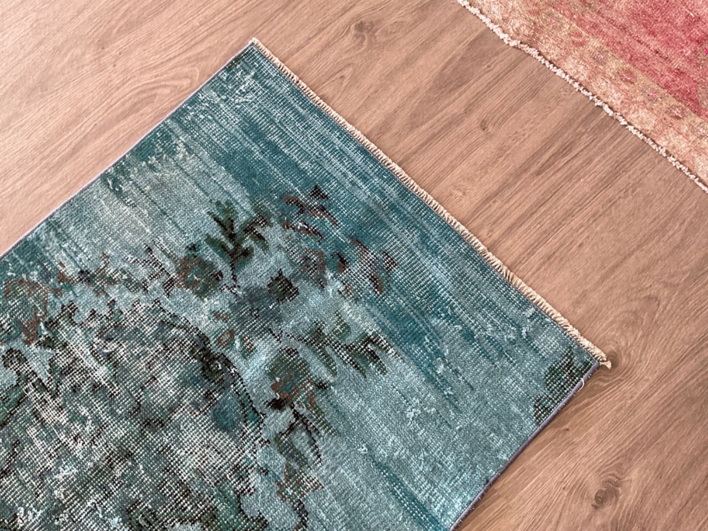 2x4 Blue Overdyed Rug, Door Mat Rug, Small Area Rug, Handmade Rug, Oriental Rug, Nomadic Rug, Wool Rug, Antique Rug, Turkish Door Mat, 2x4