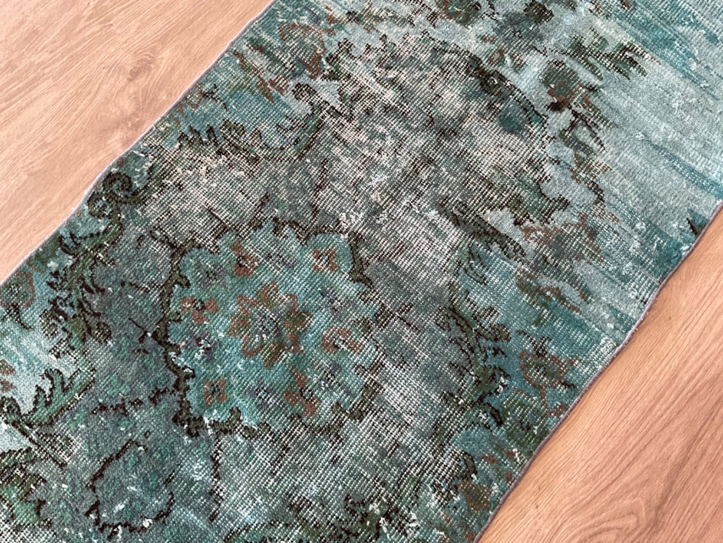 2x4 Blue Overdyed Rug, Door Mat Rug, Small Area Rug, Handmade Rug, Oriental Rug, Nomadic Rug, Wool Rug, Antique Rug, Turkish Door Mat, 2x4