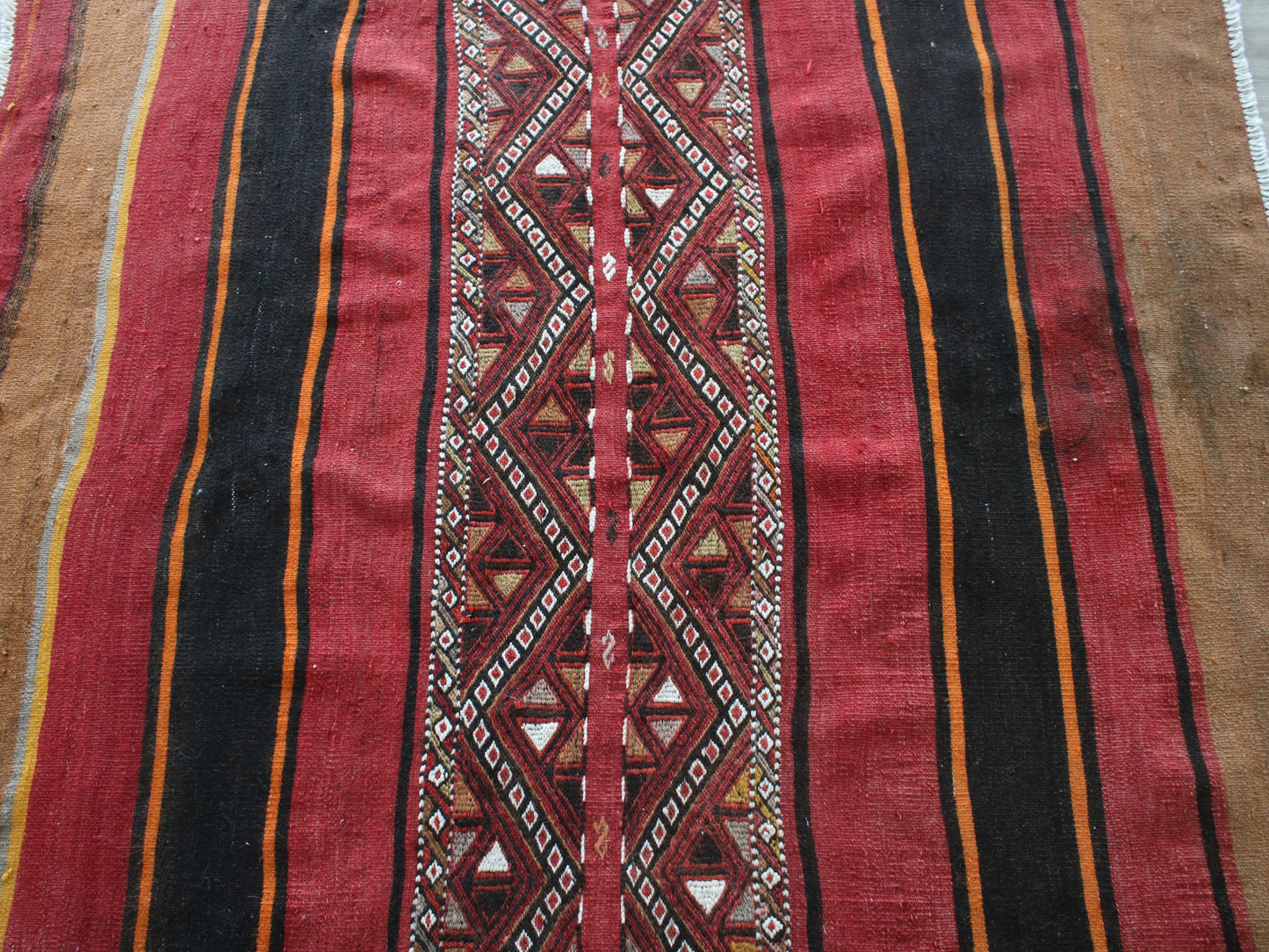 4x4 Red Kilim Rug, Handmade Rug, Oriental Rug, Wool Rug, Antique Rug, Entryway Rug, Traditional Rug, Home Decor Rug, Washable Rug, Kitchen