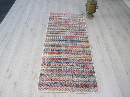 2x6 Colorfull Accent Rug, Handmade, Oriental, Bohemian Decor Rug, Turkish Accent, Neutral Accent, Kitchen, Bedroom,