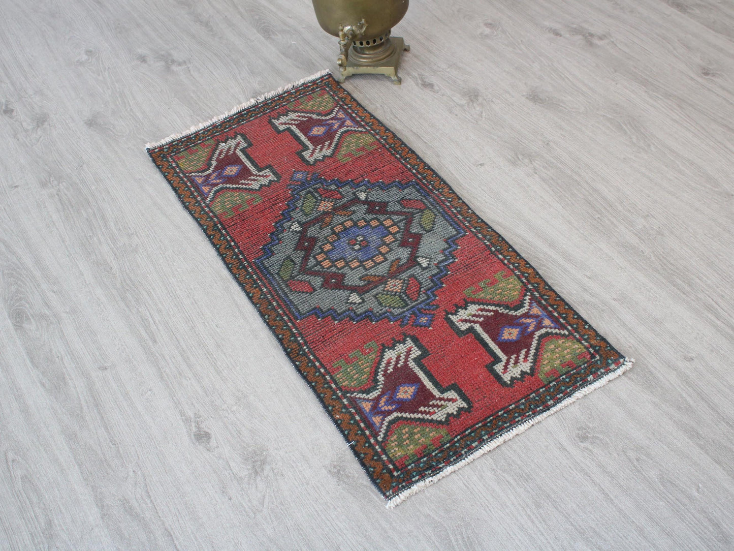 Hand Knotted Wool Affordable Oushak Rug, Pastel Turkish Vintage Rug (3.7 x 6.4 ft)