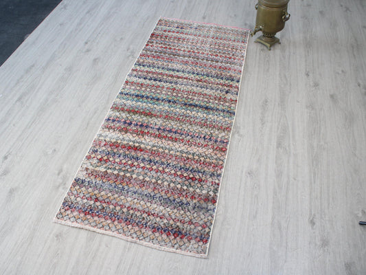 2x6 Colorfull Accent Rug, Handmade, Oriental, Bohemian Decor Rug, Turkish Accent, Neutral Accent, Kitchen, Bedroom,