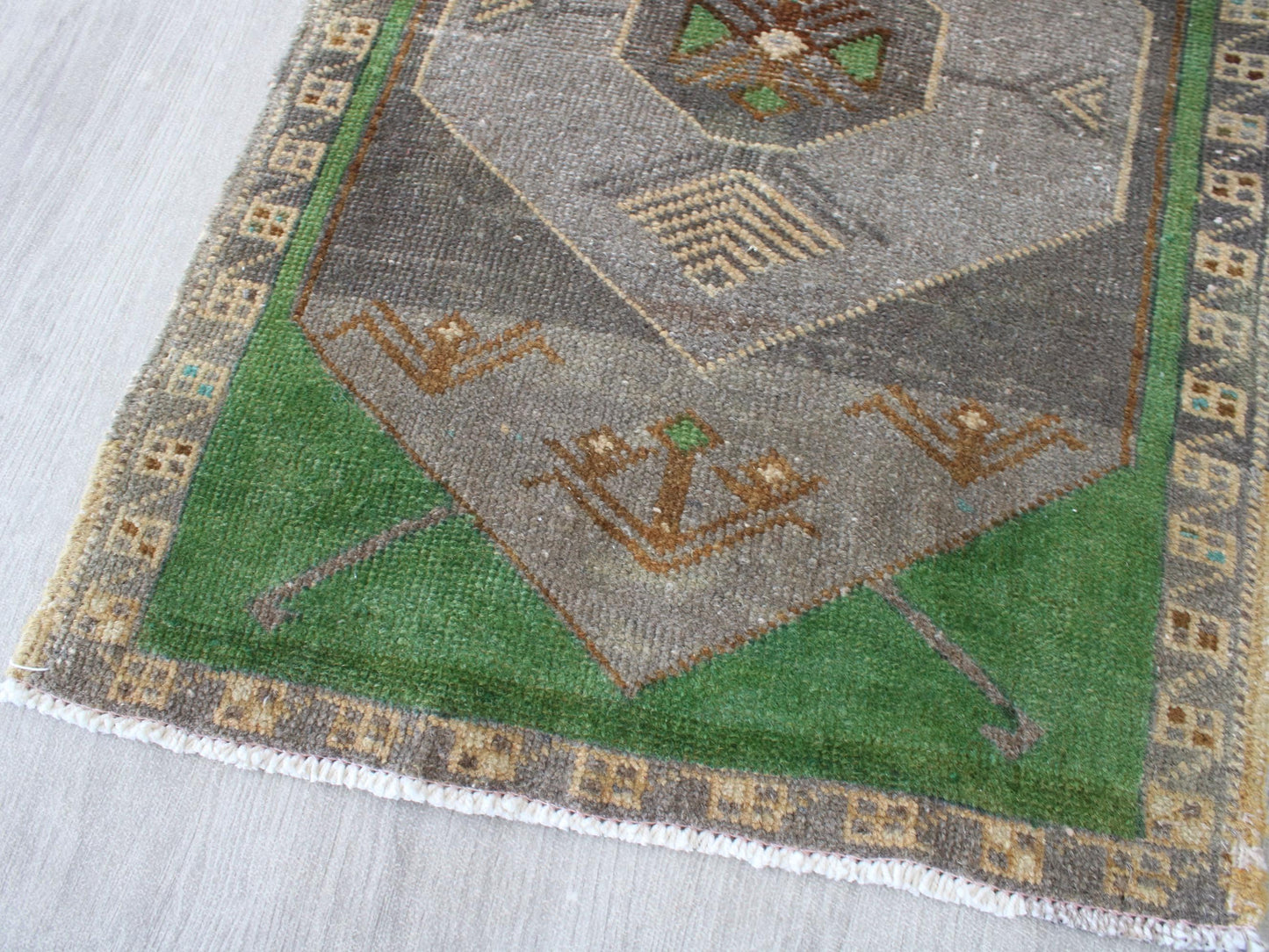 Oushak Doormat Rug, Handmade Wool Rug, Small Turkish Rug, 2x3 Ft, Entry Mat, Vintage Kitchen Rug, Welcome Rug