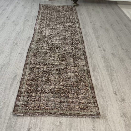 Brown Gray Vintage Area Runner Rug