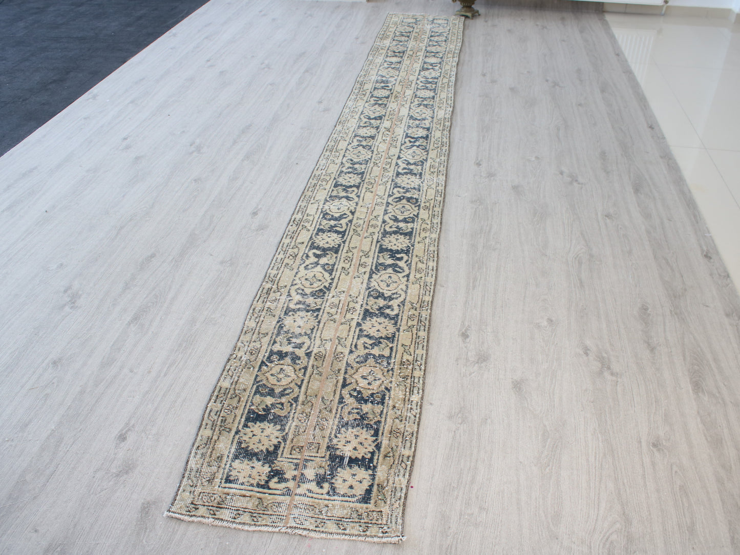 Vintage Oriental Patchwork Wool Runner Rug